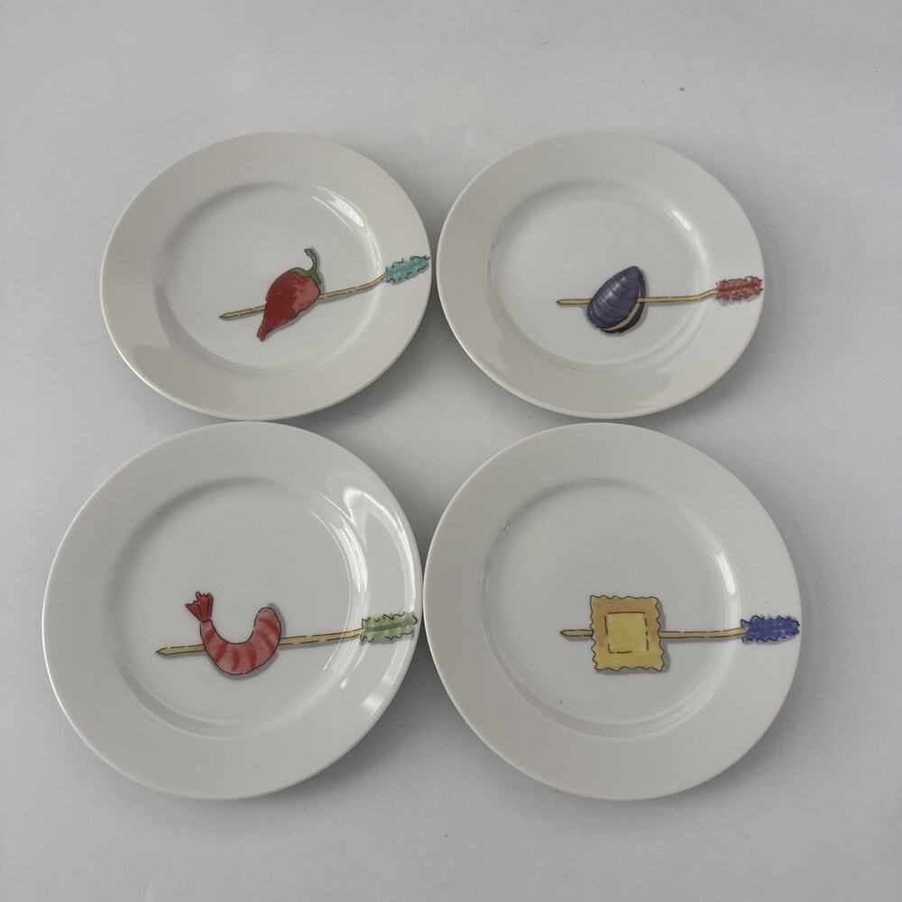 Crate & Barrel Nancy Green Tidbits Appetizer Plates Set of 4 Replacement JAPAN